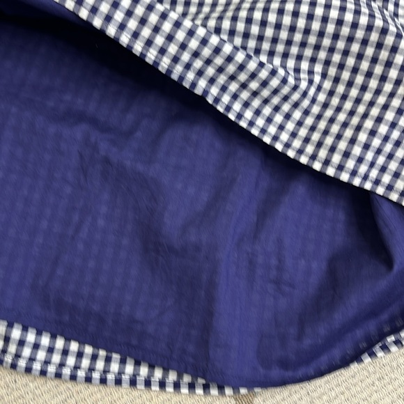 NWT ANTHROPOLOGIE FOREVER THAT GIRL PUFF SLEEVE MINI DRESS BLUE GINGHAM LARGE - Picture 7 of 17